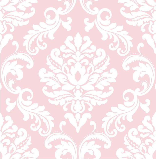 Brewster Home Fashions Pink Ariel Peel & Stick Wallpaper