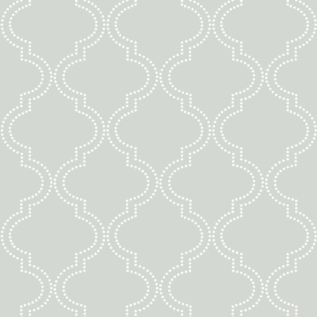 Brewster Home Fashions Quatrefoil Peel & Stick Grey Wallpaper