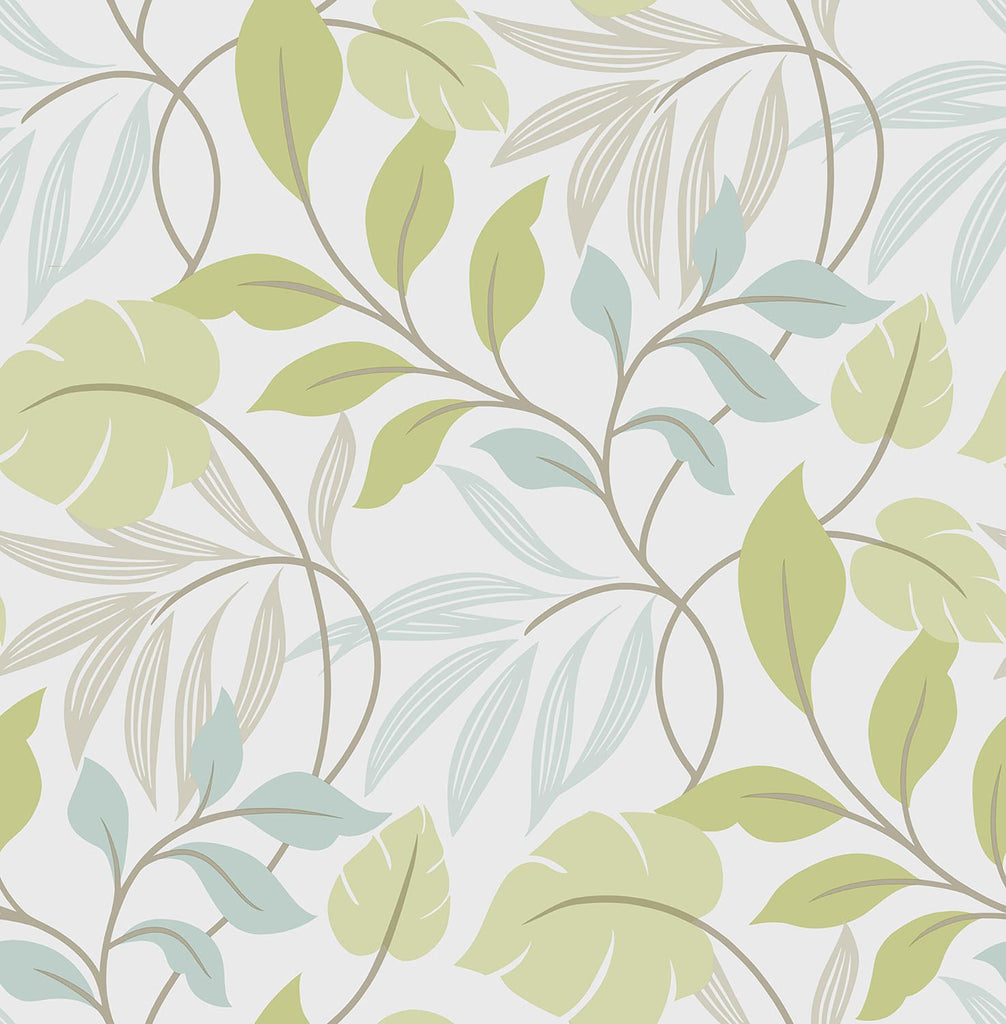 Brewster Home Fashions Blue and Green Meadow Peel & Stick Blue & Green Wallpaper