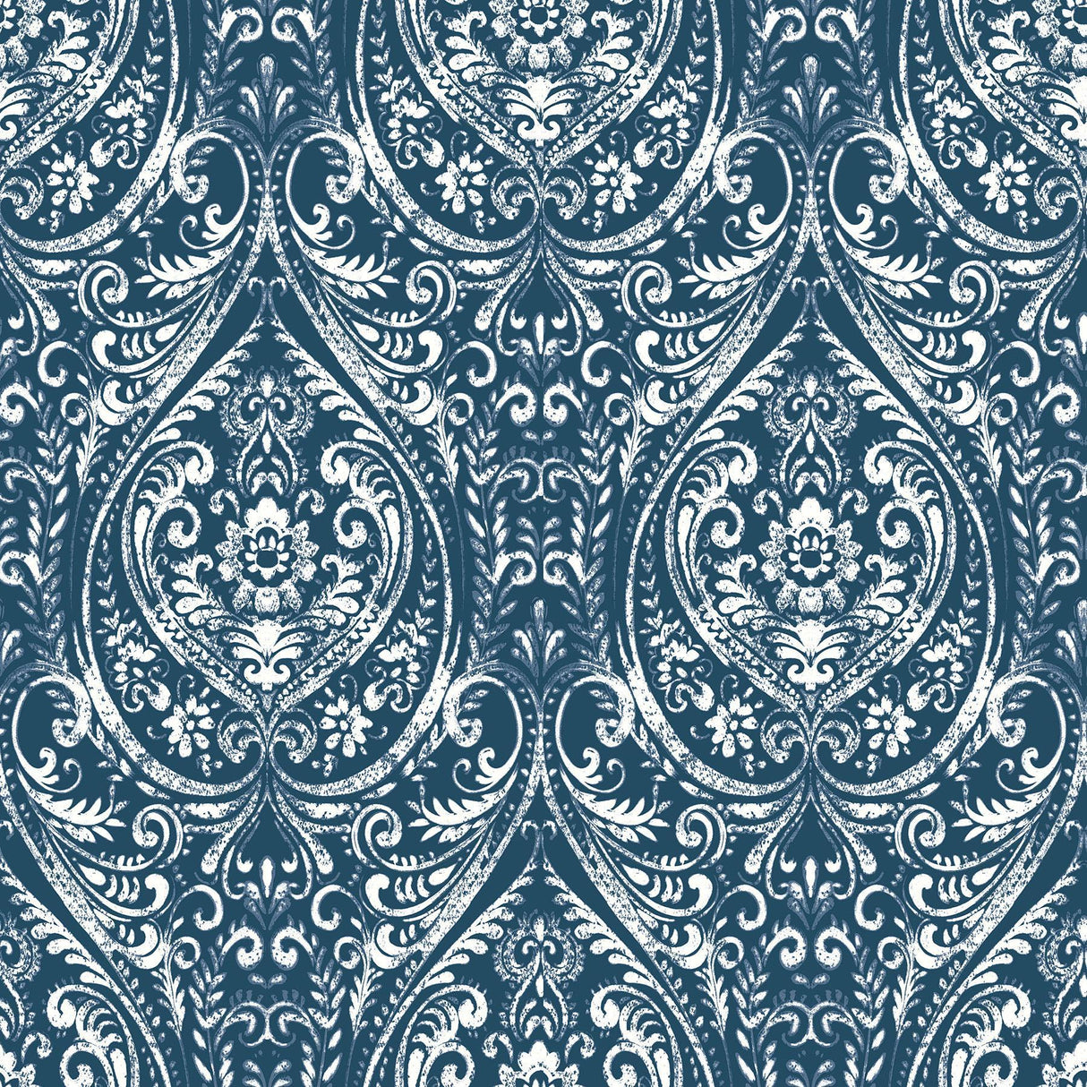 Brewster Home Fashions Bohemian Damask Indigo Peel & Stick Wallpaper
