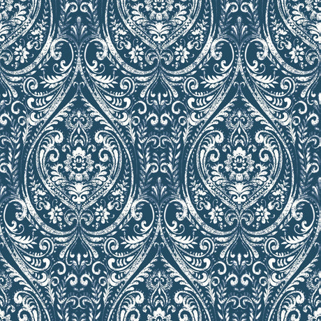 Brewster Home Fashions Bohemian Damask Indigo Peel & Stick Wallpaper
