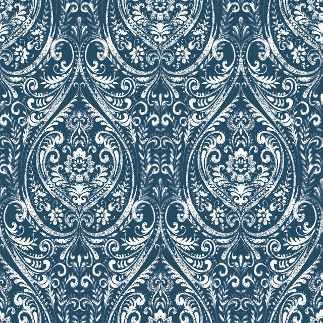 Brewster Home Fashions Bohemian Damask Indigo Peel & Stick Wallpaper