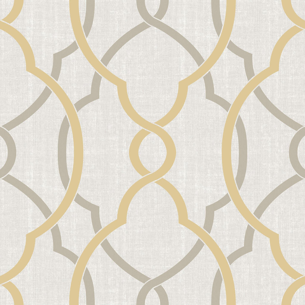 Brewster Home Fashions Sausalito Taupe/Yellow Peel & Stick Wallpaper