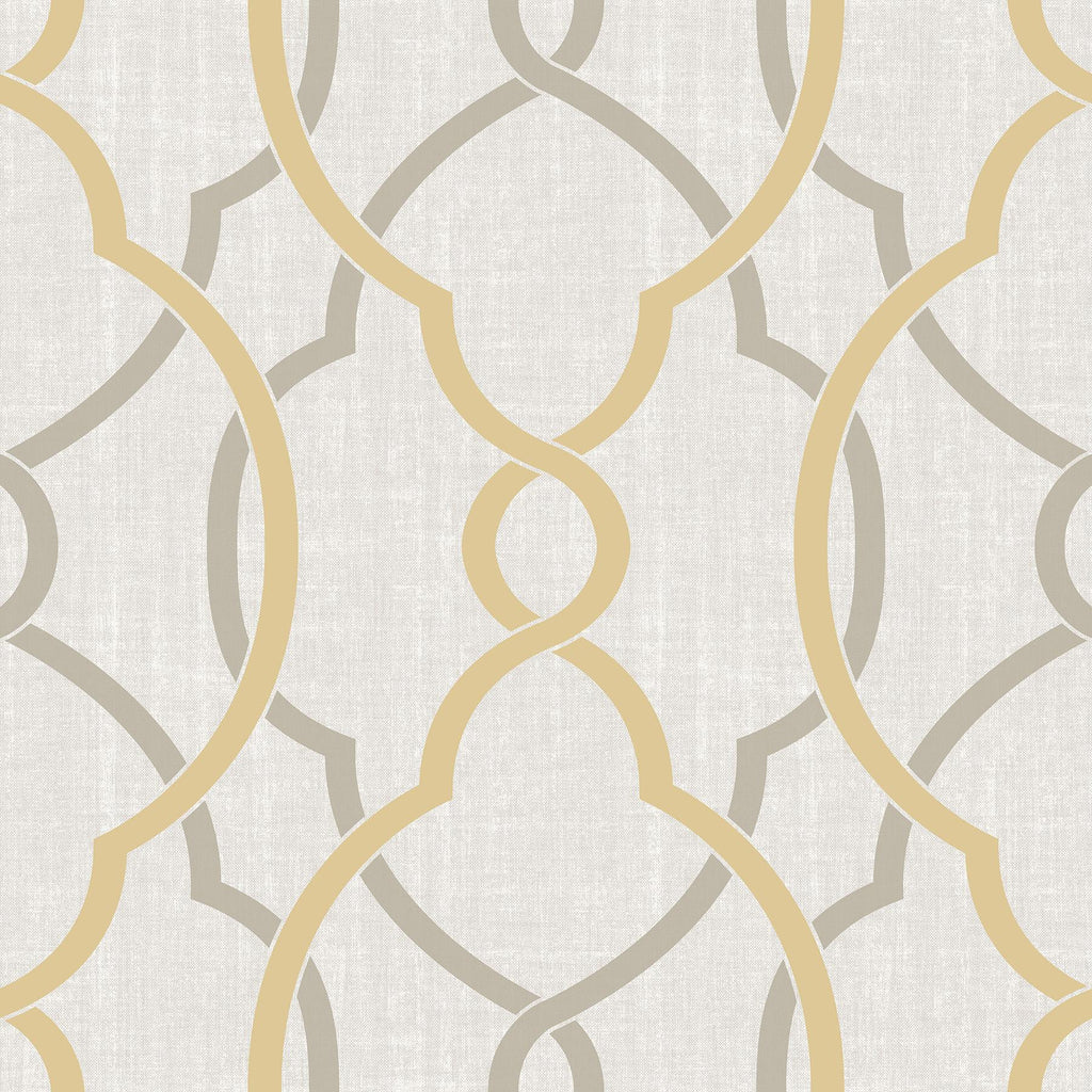 Brewster Home Fashions Sausalito Taupe/Yellow Peel & Stick Taupe & Yellow Wallpaper
