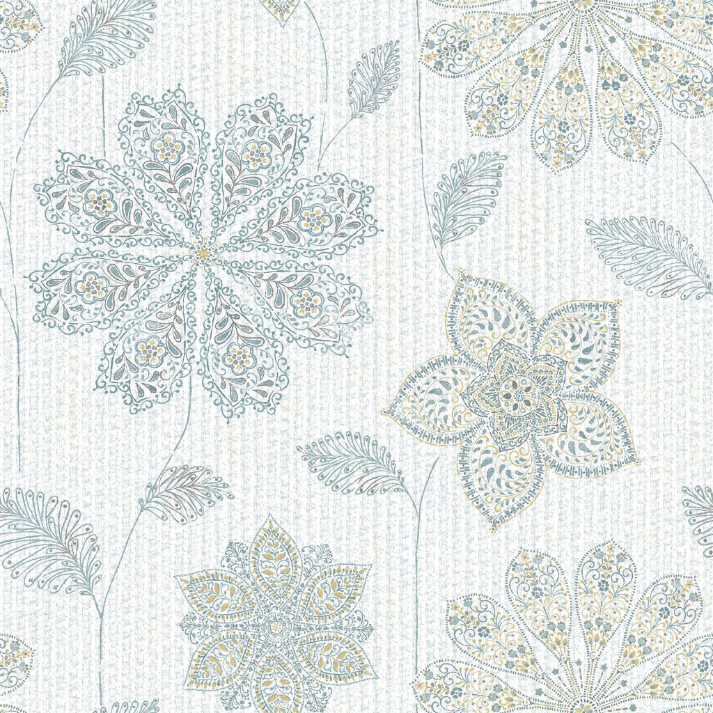 Brewster Home Fashions Gypsy Floral Blue/Green Peel & Stick Wallpaper
