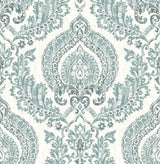 Brewster Home Fashions Kensington Damask Peel & Stick Blue Wallpaper