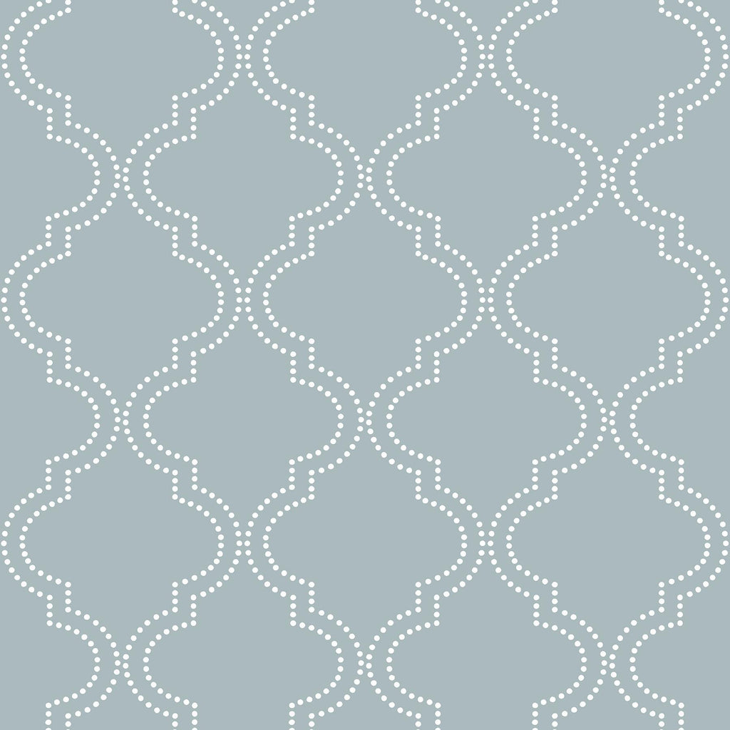 Brewster Home Fashions Quatrefoil Peel & Stick Slate Blue Wallpaper