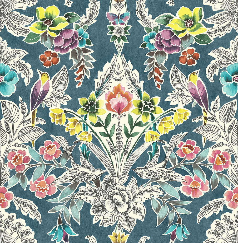 Brewster Home Fashions Summer Love Teal Peel & Stick Wallpaper