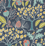 Brewster Home Fashions Groovy Garden Navy Peel & Stick Wallpaper