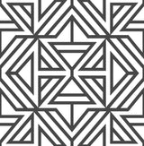 Brewster Home Fashions Black Linear Peel & Stick Black & White Wallpaper