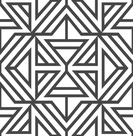 Brewster Home Fashions Black Linear Peel & Stick Black & White Wallpaper