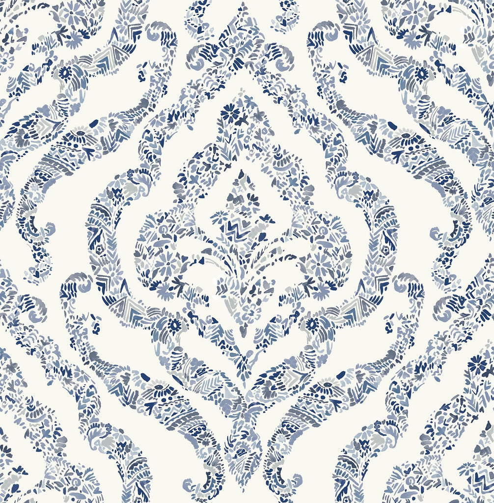 Brewster Home Fashions Blue Guildford Peel & Stick Wallpaper