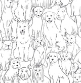 Brewster Home Fashions Black & White Paws On Peel & Stick Wallpaper