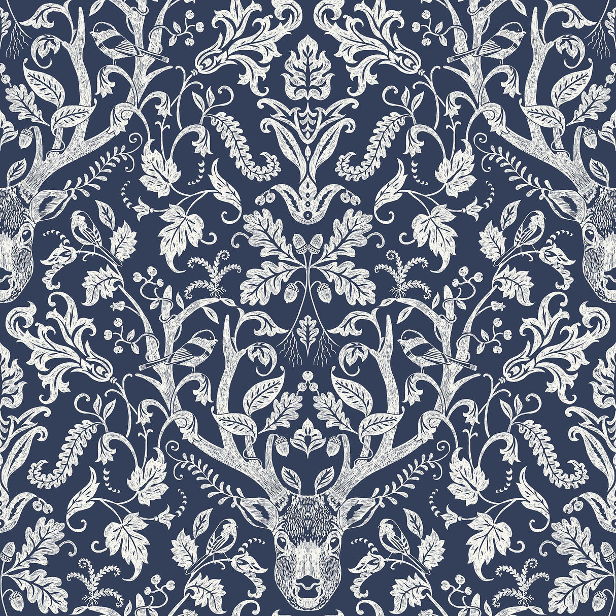 Brewster Home Fashions Navy Escape to the Forest Peel & Stick Wallpaper