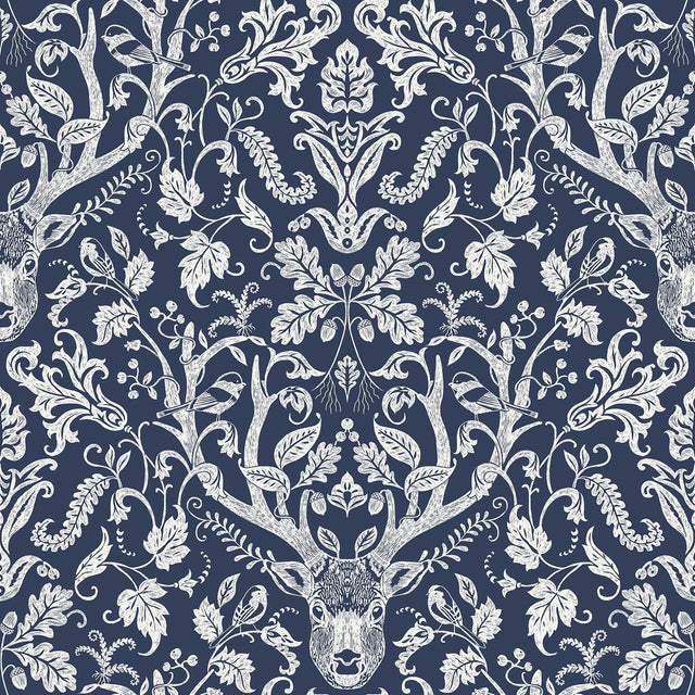 Brewster Home Fashions Navy Escape to the Forest Peel & Stick Wallpaper