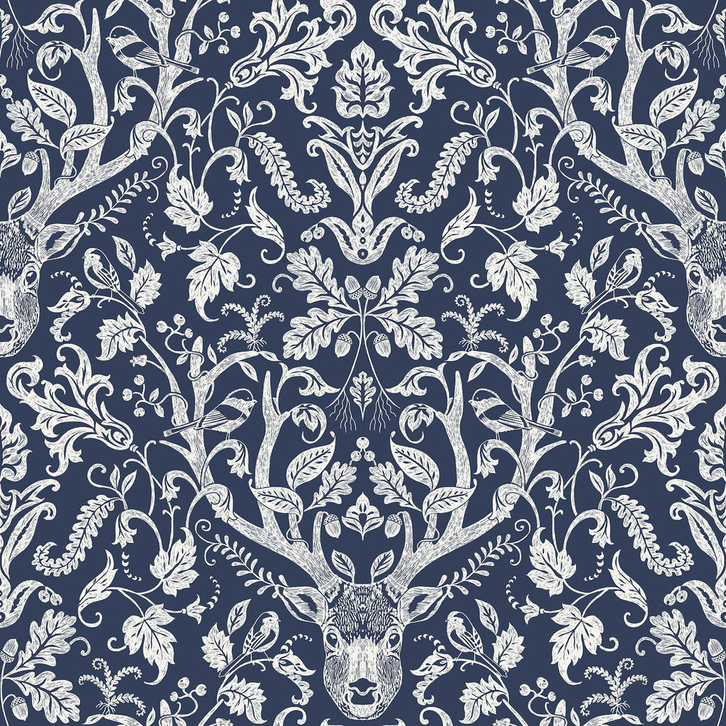Brewster Home Fashions Navy Escape to the Forest Peel & Stick Wallpaper