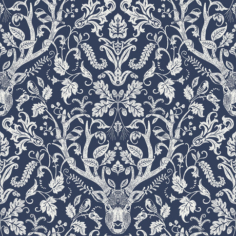 Brewster Home Fashions Escape to the Forest Peel & Stick Navy Wallpaper