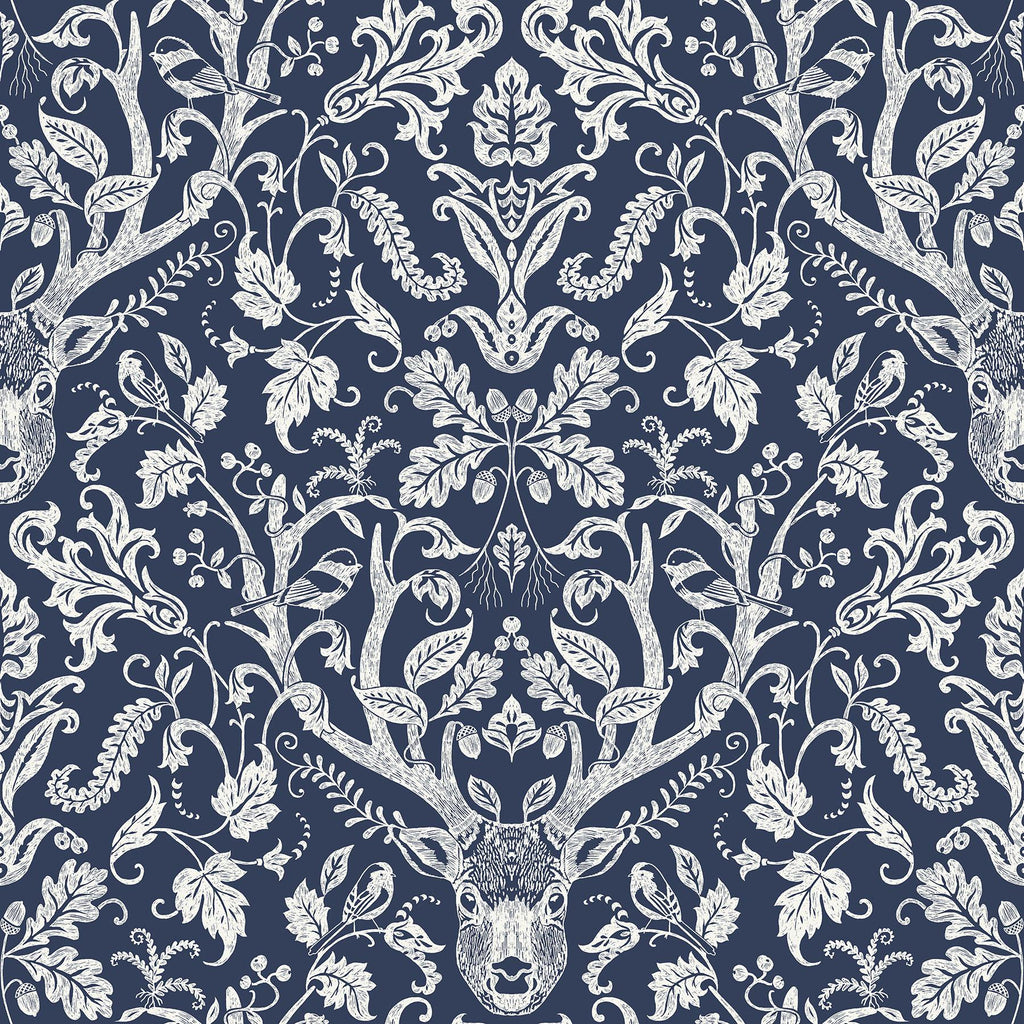 Brewster Home Fashions Escape to the Forest Peel & Stick Navy Wallpaper