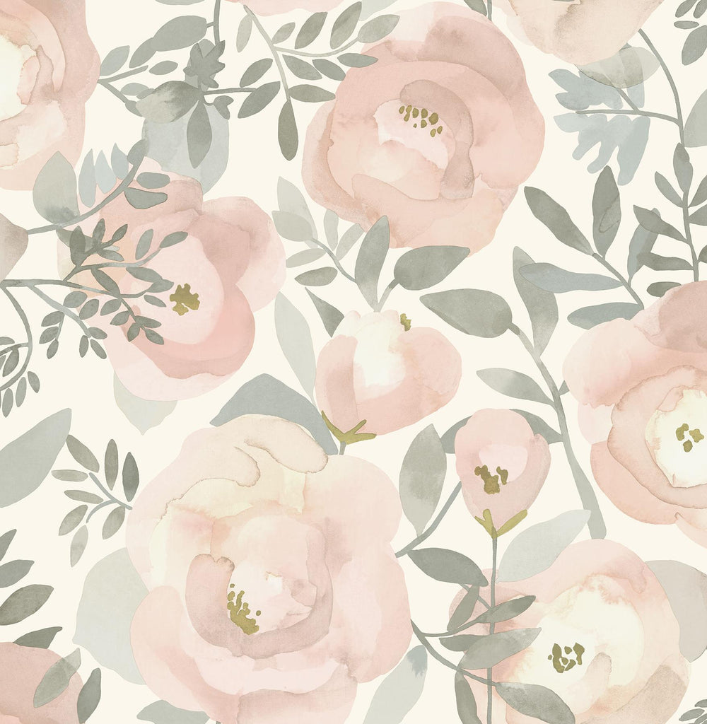 Brewster Home Fashions Rose Peachy Keen Peel & Stick Wallpaper
