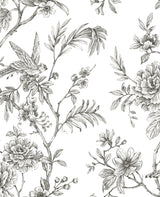 Brewster Home Fashions Longwood Peel & Stick Charcoal Wallpaper