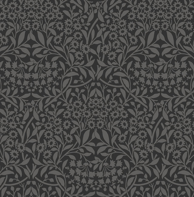 Brewster Home Fashions Charcoal Darcy Peel & Stick Wallpaper