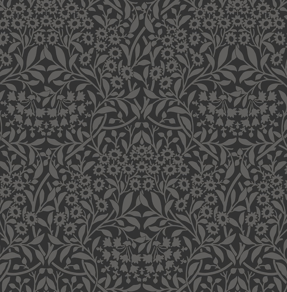 Brewster Home Fashions Charcoal Darcy Peel & Stick Wallpaper