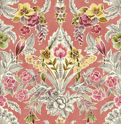 Brewster Home Fashions Summer Love Peel & Stick Peach Wallpaper