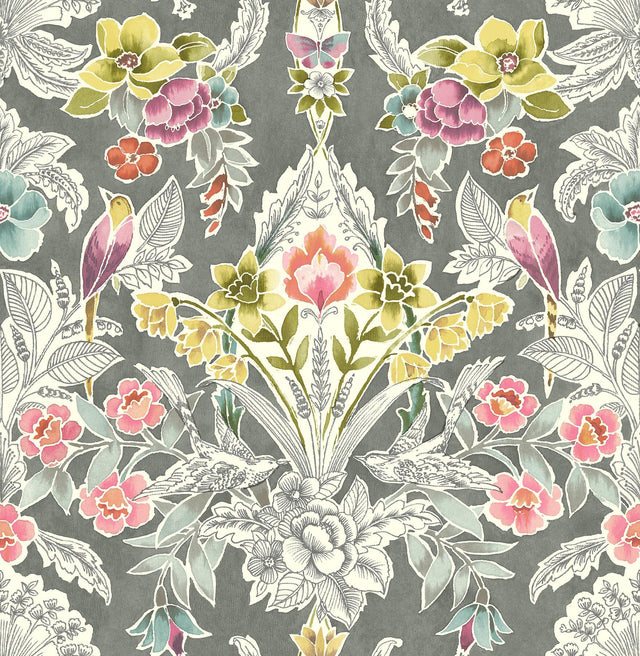Brewster Home Fashions Grey Summer Love Peel & Stick Wallpaper