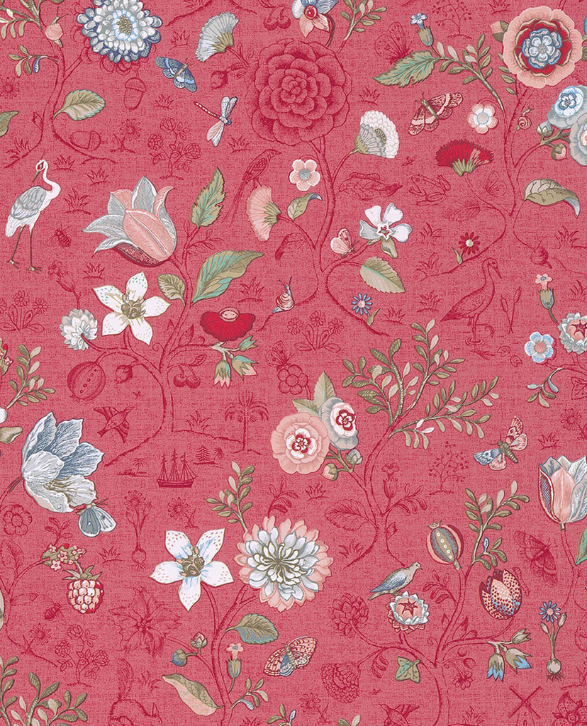 Brewster Home Fashions Espen Red Floral Wallpaper