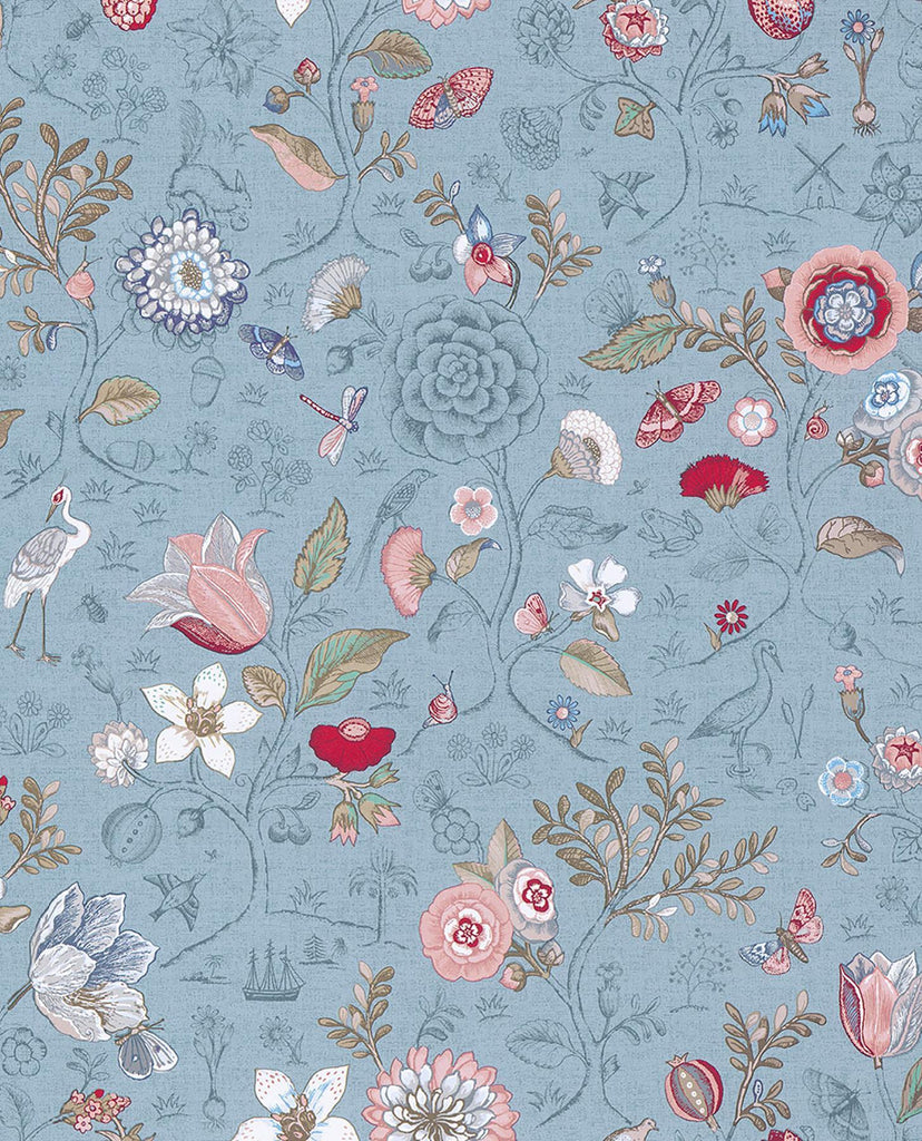 Brewster Home Fashions Espen Sky Blue Floral Wallpaper