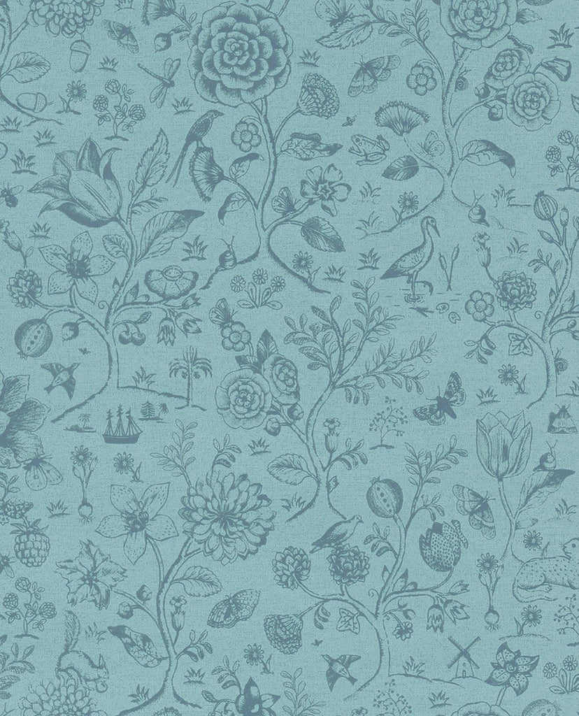 Brewster Home Fashions Ambroos Blue Woodland Wallpaper