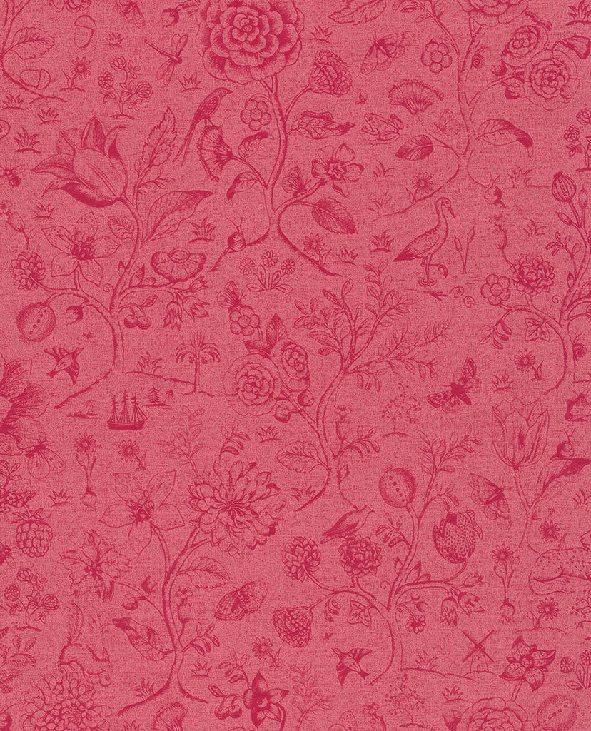 Brewster Home Fashions Ambroos Red Woodland Wallpaper