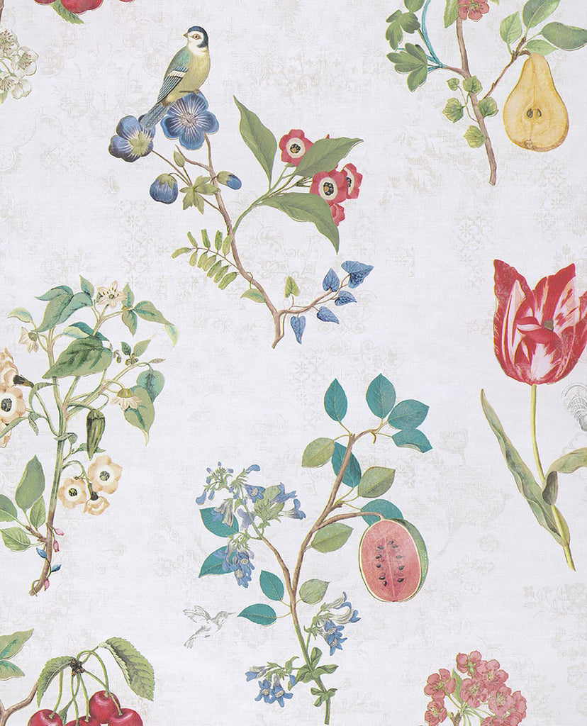 Brewster Home Fashions Danique White Garden Wallpaper
