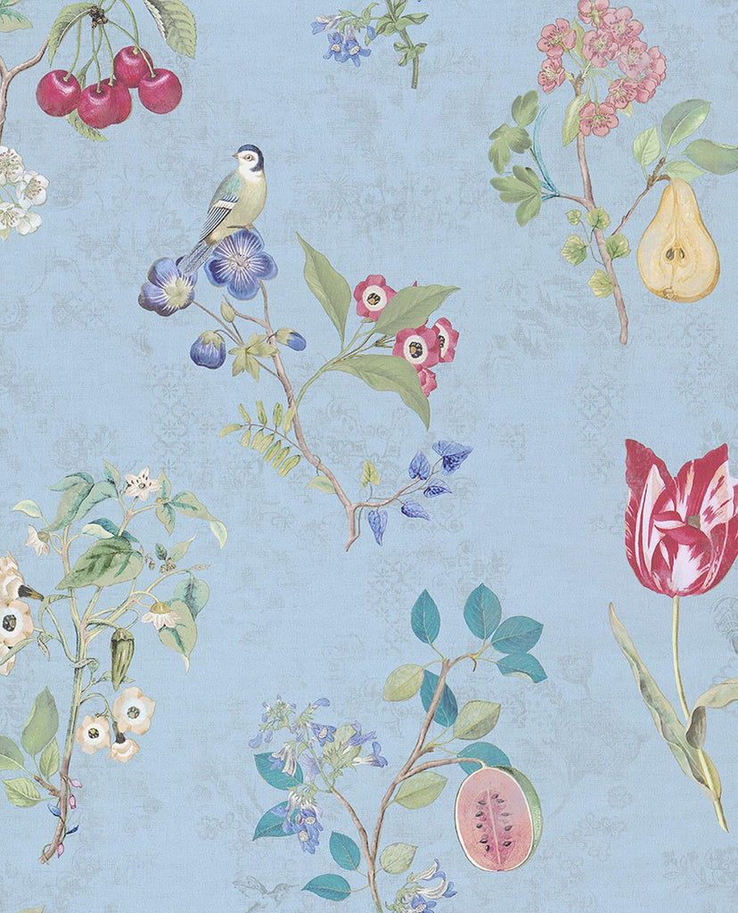 Brewster Home Fashions Danique Light Blue Garden Wallpaper