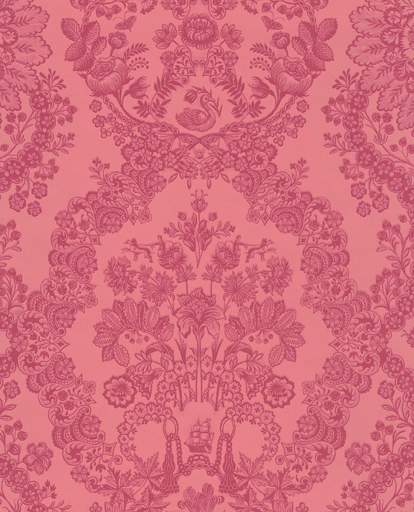 Brewster Home Fashions Grillig Red Damask Wallpaper