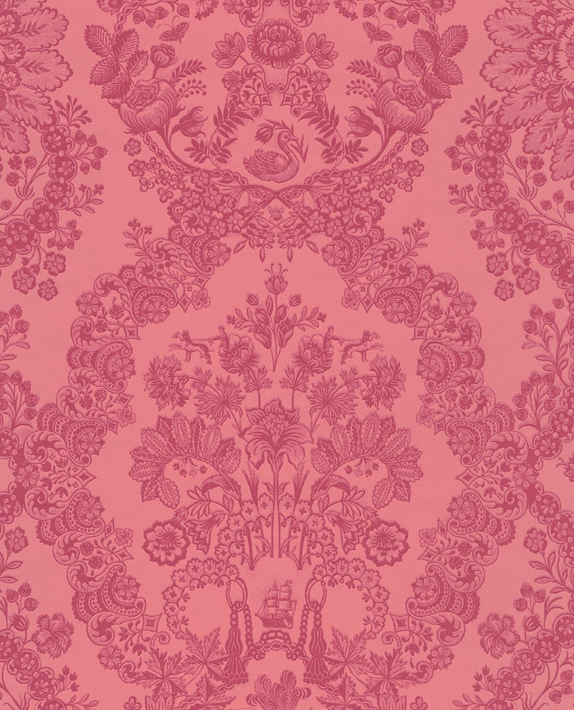 Brewster Home Fashions Grillig Damask Red Wallpaper