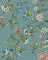 Brewster Home Fashions Willem Teal Painted Garden Wallpaper