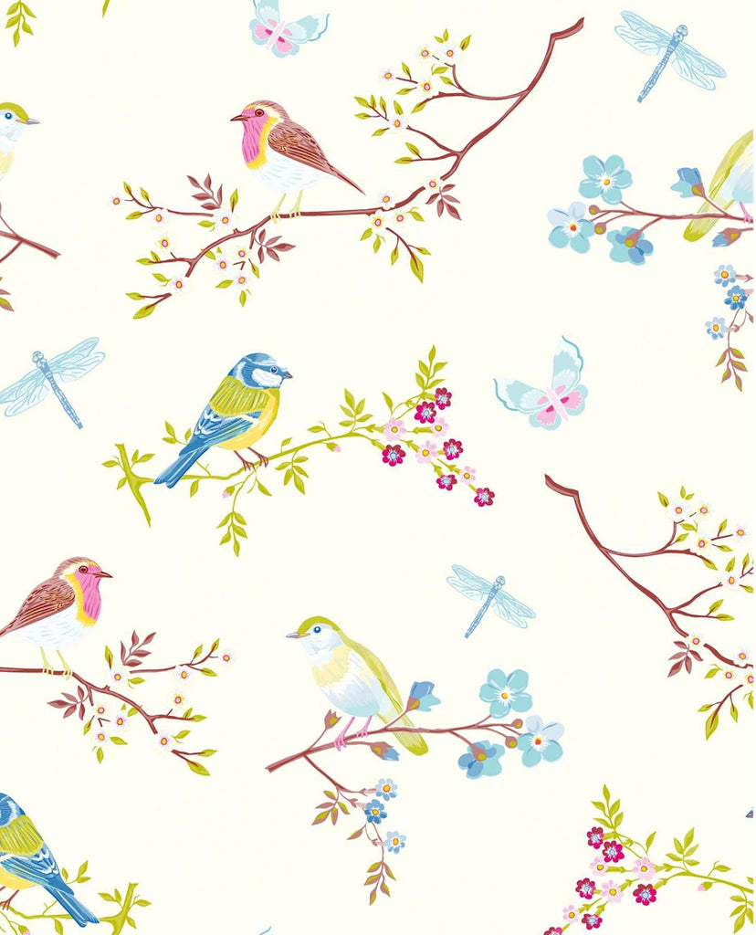Brewster Home Fashions Marit Cream Bird Wallpaper