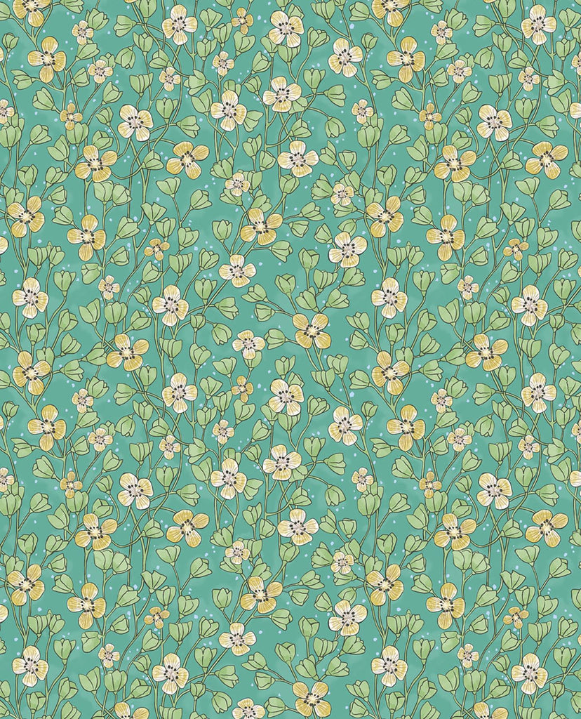 Brewster Home Fashions Maja Miniature Floral Green Wallpaper