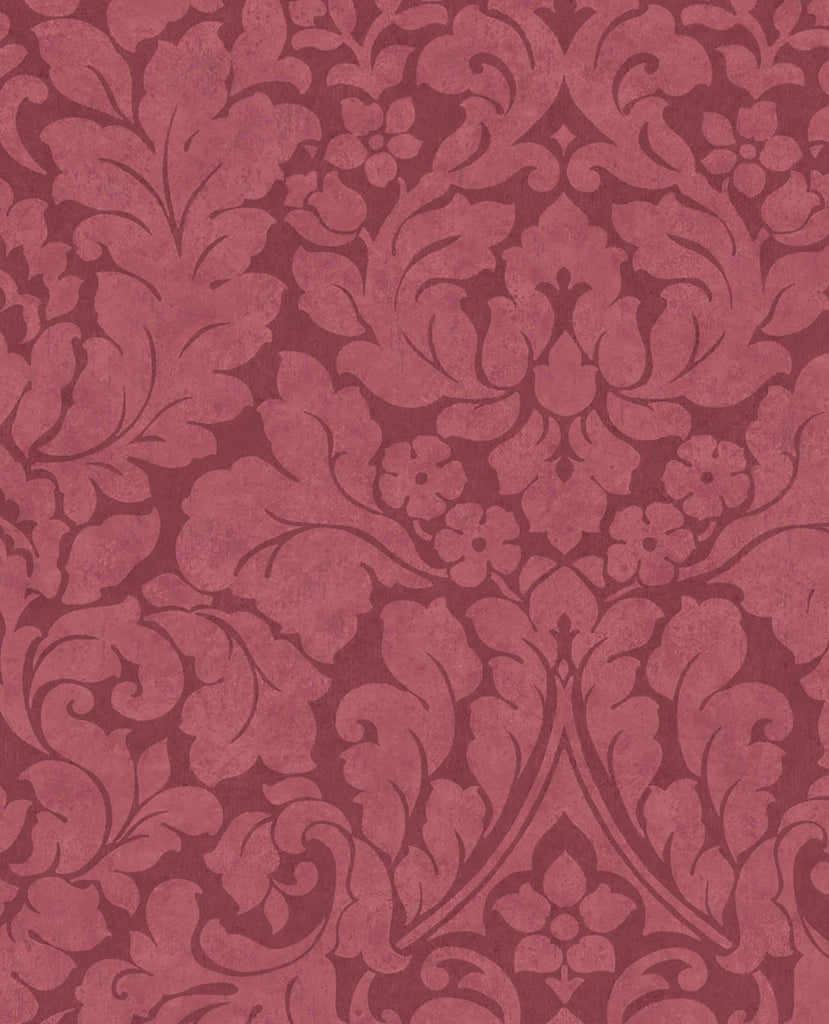 Brewster Home Fashions Arvid Damask Maroon Wallpaper