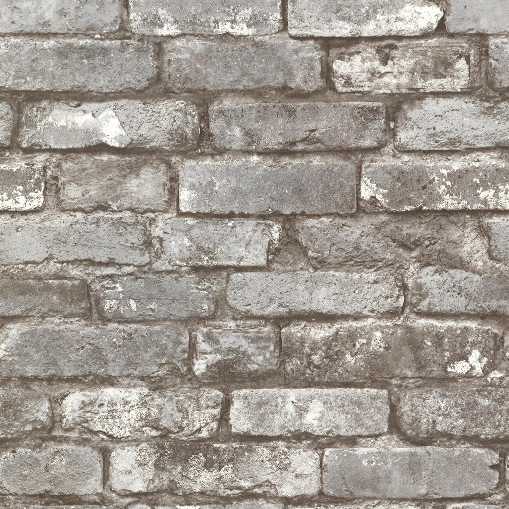 Brewster Home Fashions Brickwork Pewter Exposed Brick Wallpaper