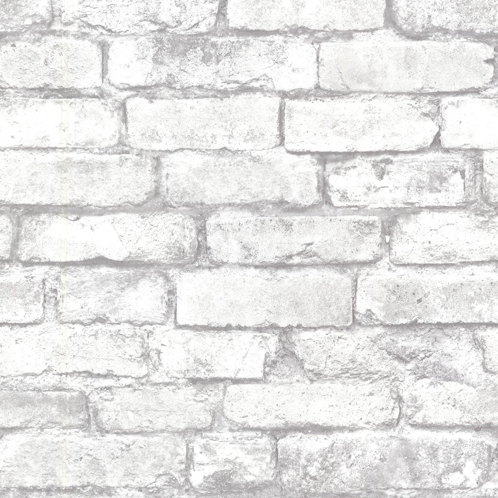Brewster Home Fashions Brickwork Light Grey Exposed Brick Wallpaper