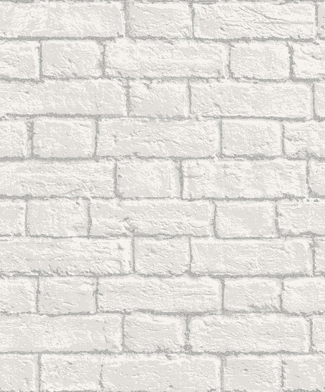 Brewster Home Fashions Ditmas Brick White Wallpaper