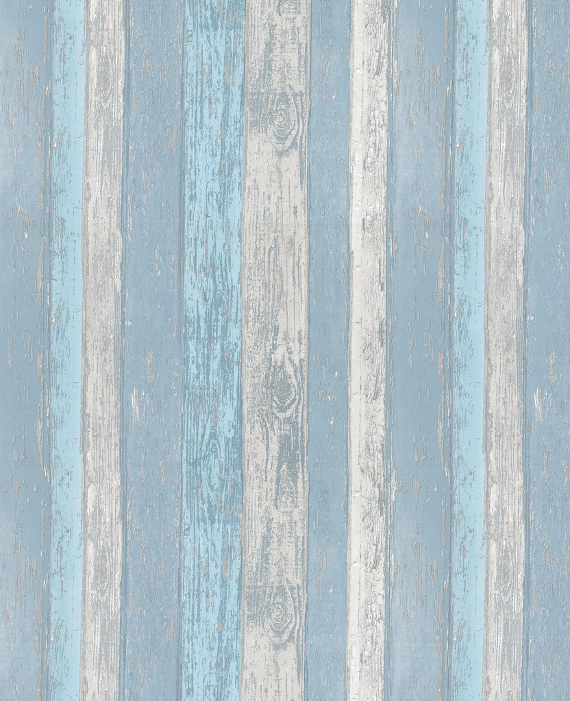 Brewster Home Fashions Cannon Blue Distressed Wood Wallpaper