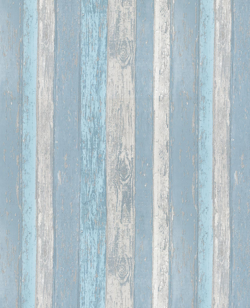 Brewster Home Fashions Cannon Distressed Wood Blue Wallpaper