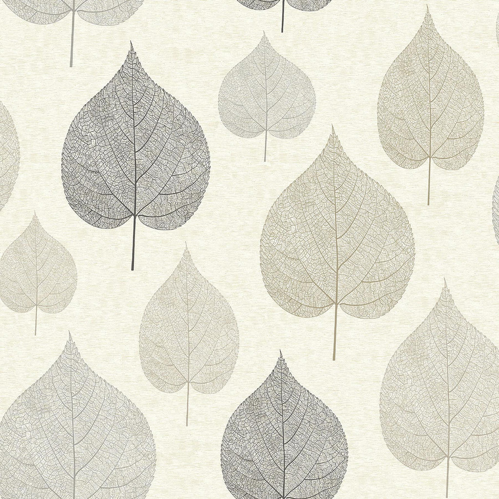 Brewster Home Fashions Quest Leaf Charcoal Wallpaper