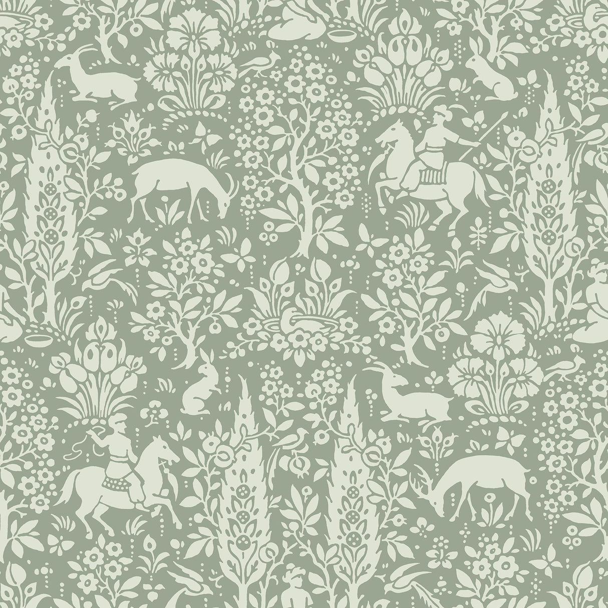 Brewster Home Fashions Sherwood Sage Woodland Wallpaper