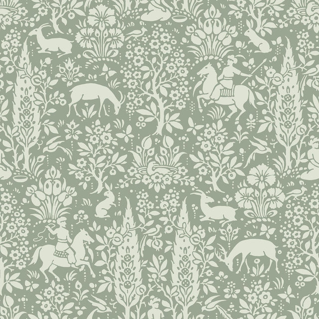 Brewster Home Fashions Sherwood Sage Woodland Wallpaper