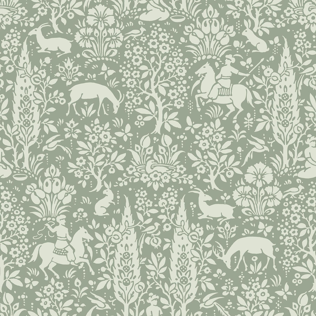 Brewster Home Fashions Sherwood Woodland Sage Wallpaper