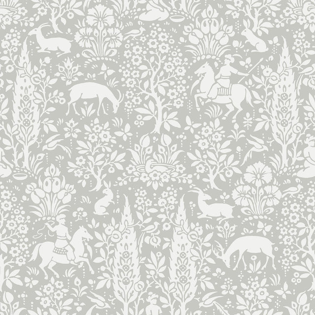 Brewster Home Fashions Sherwood Light Grey Woodland Wallpaper